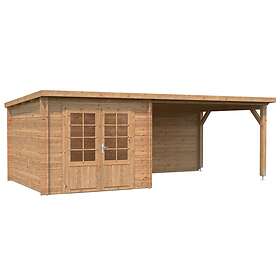 Palmako Ella Stuga 17,7 m²/inv. 6,9+10,0 m², utan golv, brun, impr.