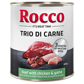 Rocco 6 x 800g Trio di Carne Beef, Chicken & Game