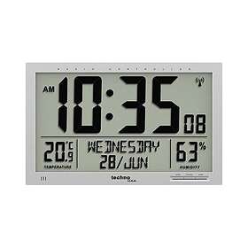 Technoline WS 8013 Radio Veggklokke Stor skjerm Sølv 369 mm x 270 mm x 24 mm