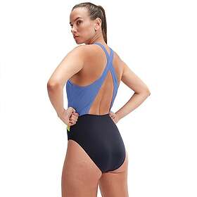 Speedo Colourblock Highneck Crossback Swimsuit (Dame)