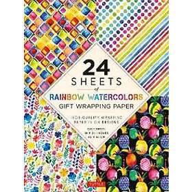 Rainbow Watercolors Gift Wrapping Paper 24 sheets