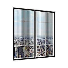 INF Fönsterskärm myggnät fönsternätfönster med dragkedja Svart 150x130 cm
