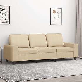 vidaXL 3-sitssoffa gräddvit 180 cm tyg 359401