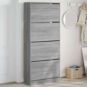 vidaXL Skoskåp med 4 flip-lådor grå sonoma 80x34x187,5 cm 3214383