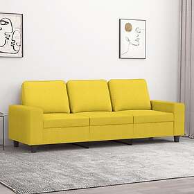 vidaXL 3-sitssoffa ljusgul 180 cm tyg 359404