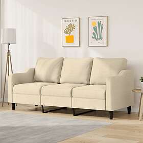 vidaXL 3-sitssoffa gräddvit 180 cm tyg 359369