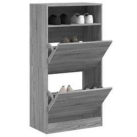 vidaXL Skohylla grå sonoma 60x34x116 cm konstruerat trä 840020