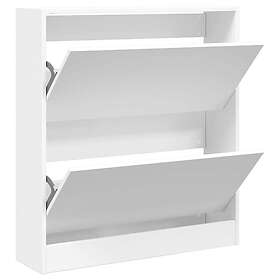 vidaXL Skohylla vit 80x21x87,5 cm konstruerat trä 839917