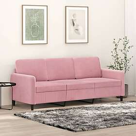 vidaXL 3-sitssoffa rosa 180 cm sammet 359455