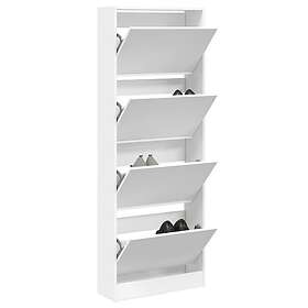 vidaXL Skohylla vit 60x21x163.5 cm konstruerat trä 839903