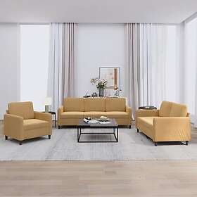 vidaXL Soffgrupp 3 delar brun sammet 3201941