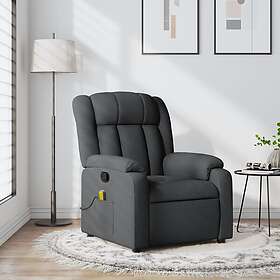 vidaXL Massagefåtölj mörkgrå tyg 373587