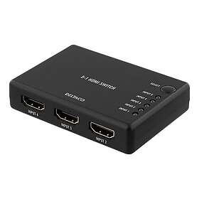 Deltaco HDMI-Switch, 5-1, Fjärrkontroll Svart