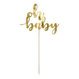 PartyDeco Tårtdekoration Oh Baby Guld