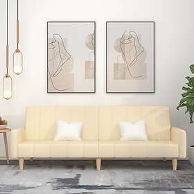 vidaXL Bäddsoffa 2-sits gräddvit tyg 375761
