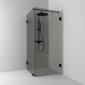 Svedbergs Duschhörn 180° Rak/Fast Hörn Kombi Rök/Svart 80x90 684889