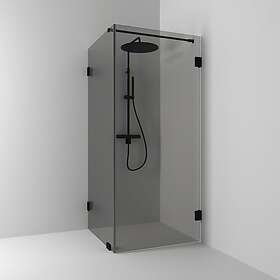 Svedbergs Duschhörn 180° Rak/Fast Hörn Kombi Rök/Svart 80x100 684881