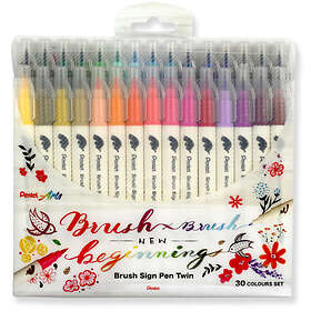 Pentel Brush Sign Pen Twin 30-pack
