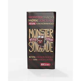 Monster Snacks Belgisk Ekstra Mørk Sjokolade 85g 88% KAKAO!