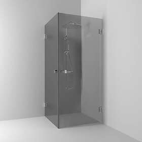 Svedbergs Duschhörn 180° Rak Hörn Rök/Krom 100x100 653811