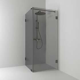 Svedbergs Duschhörn 180° Rak/Fast Hörn Kombi Rök/Bl.Sv 100x90 624819