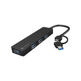 Natec USB-C 3,0 Hub Mayfly Svart USB-A Adapter