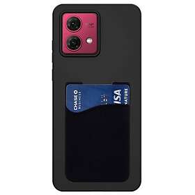 CaseOnline Silikon skal med korthållare Motorola Moto G84 Svart