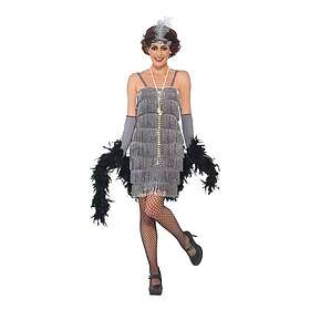 Smiffys Flapper Silver Kort Maskeraddräkt XX-Large