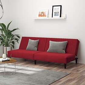 vidaXL Bäddsoffa 2-sits vinröd sammet 375931