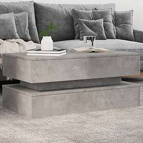 vidaXL Soffbord med LED betonggrå 90x50x40 cm 839864