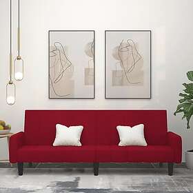 vidaXL Bäddsoffa 2-sits vinröd sammet 375779