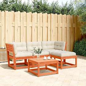 vidaXL Loungegrupp för trädgården 4 delar m dynor vaxbrun massiv furu 3216912