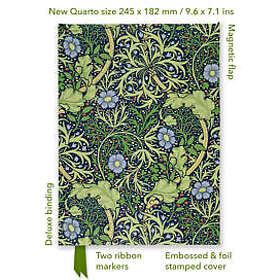William Morris: Seaweed (Foiled Quarto Journal)