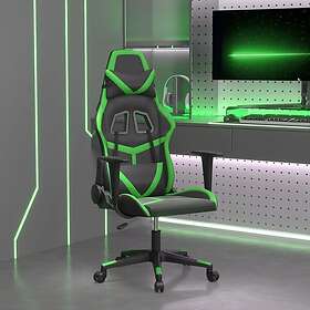 vidaXL Gamingstol med massage svart och grön konstläder 345426