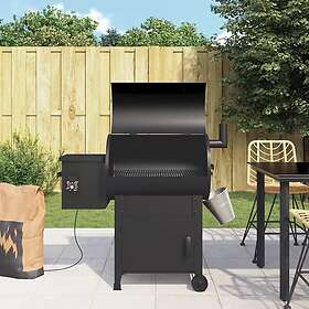 vidaXL Pelletsgrill med skorsten svart 104 cm järn 360069