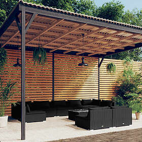 vidaXL Loungegrupp för trädgården m. dynor 10 delar konstrotting svart 3102032