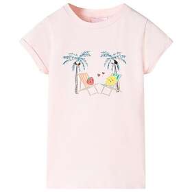 vidaXL T-shirt för barn mjuk rosa 140 11013