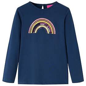vidaXL T-shirt med långa ärmar för barn marinblå 128 14287