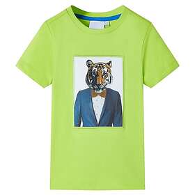 vidaXL T-shirt med korta ärmar för barn limegrön 116 11936