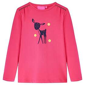 vidaXL T-shirt med långa ärmar för barn stark rosa 128 13532