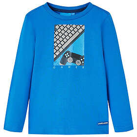 vidaXL T-shirt med långa ärmar för barn koboltblå 116 12816