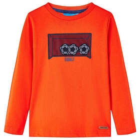 vidaXL T-shirt med långa ärmar för barn stark orange 116 12726