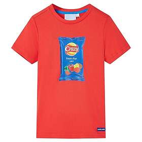 vidaXL T-shirt med korta ärmar för barn röd 116 11841