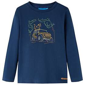 vidaXL T-shirt med långa ärmar för barn marinblå 104 13020