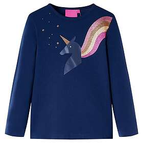 vidaXL T-shirt med långa ärmar för barn marinblå 140 14293