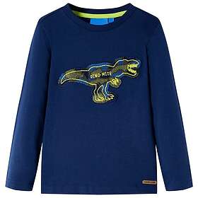 vidaXL T-shirt med långa ärmar för barn marinblå 104 13255