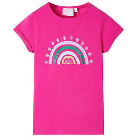 vidaXL T-shirt för barn mörk rosa 104 10740