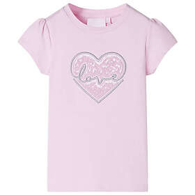 vidaXL T-shirt för barn ljusrosa 116 10486