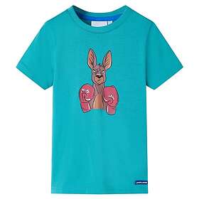 vidaXL T-shirt med korta ärmar för barn mörk mintgrön 104 11870