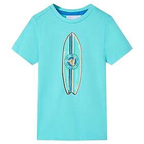 vidaXL T-shirt med korta ärmar för barn aqua 128 11817